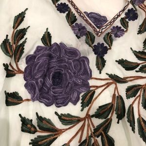 Embroidered light blue kaftan | tunic